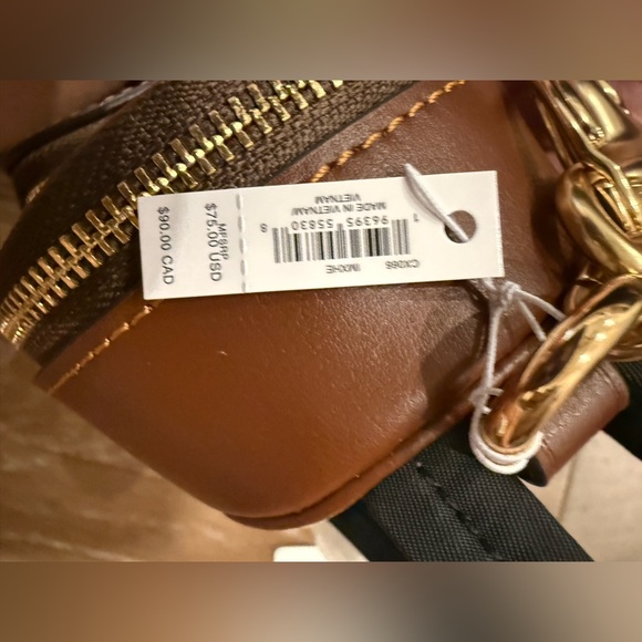 Coach Mini Backpack Key Ring  Signature Canvas Brown - Picture 8 of 9